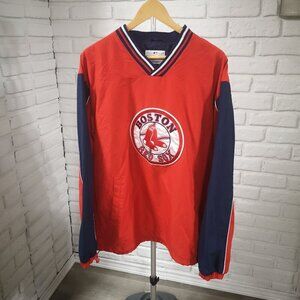 Genuine Merchandise Men's Size Large Boston Red Sox V-neck Lined Windbreaker